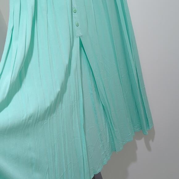 Venus Maxi Sundress Cottage Peasant Smocked Off the Shoulder Mint Aqua Size 2 - Picture 4 of 6
